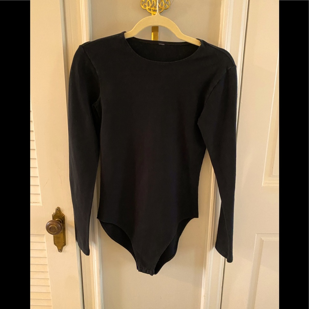 American Apparel long sleeve bodysuit; SZ L-no tags-I cut it out for comfort.